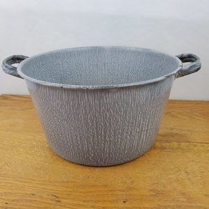 Gray Graniteware Pan Vintage Two Handle